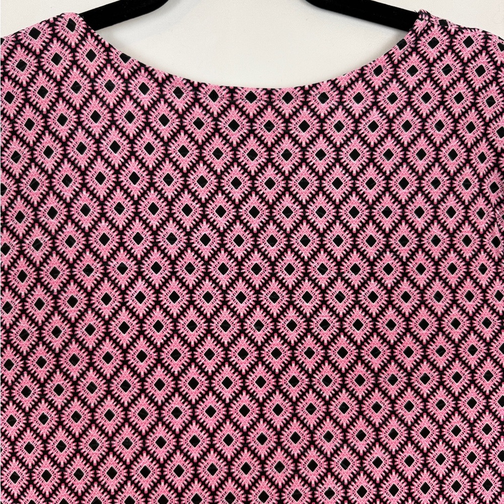 Croft Barrow NWT 1X tshirt, pink-black, curved hem, crew neck, brand new - Picture 7 of 12